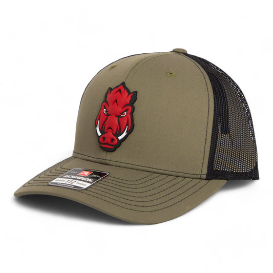 Arkansas Razorbacks Forward Facing Hog 3D Snapback Trucker Hat- Loden/ Black