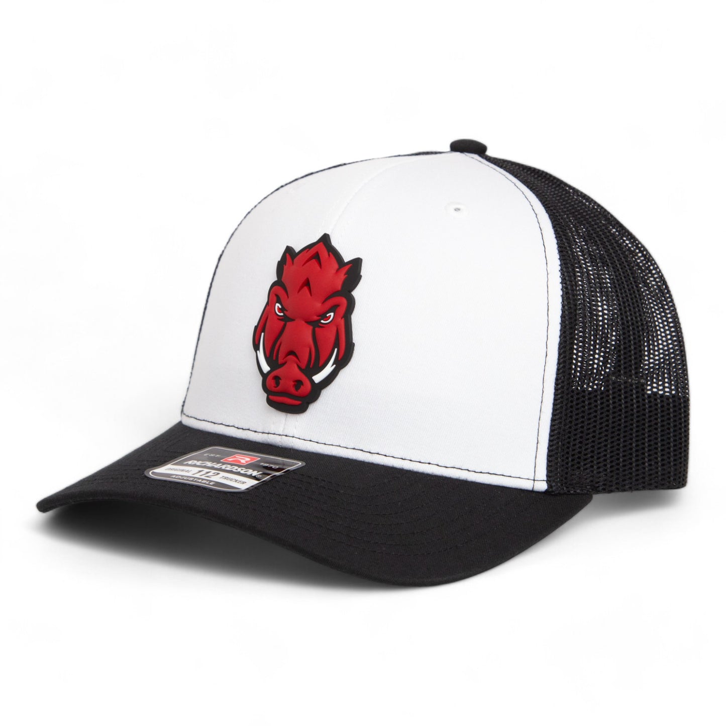 Arkansas Razorbacks Forward Facing Hog 3D Snapback Trucker Hat- White/ Black