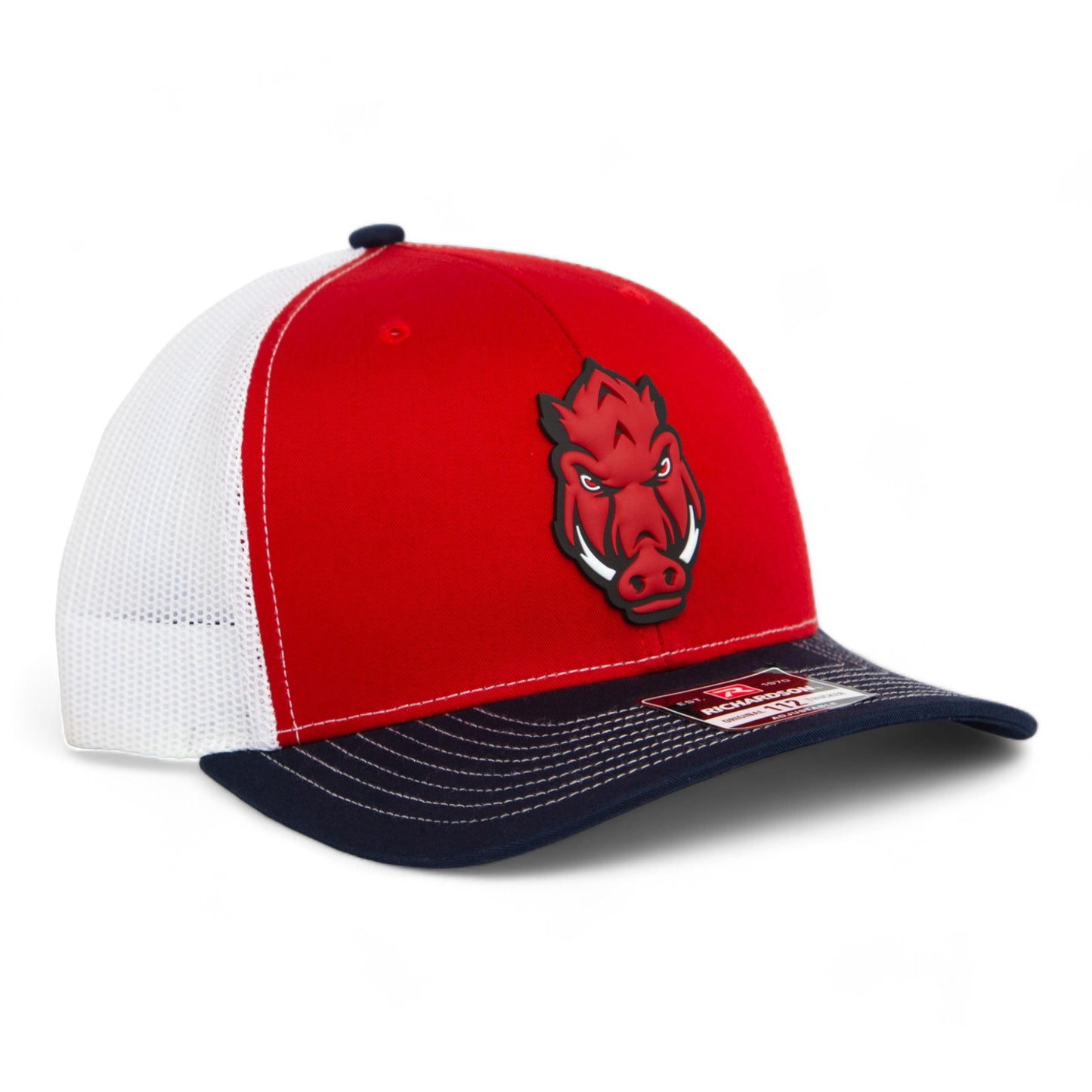 Arkansas Razorbacks Forward Facing Hog 3D Snapback Trucker Hat- Red/ White/ Navy