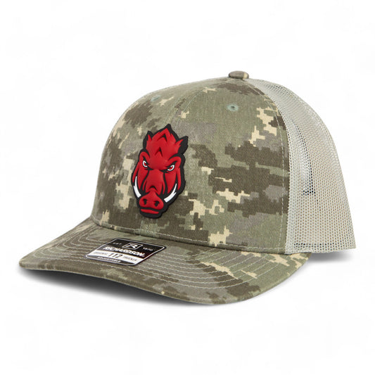 Arkansas Razorbacks Forward Facing Hog 3D Snapback Trucker Hat- Military Digital Camo