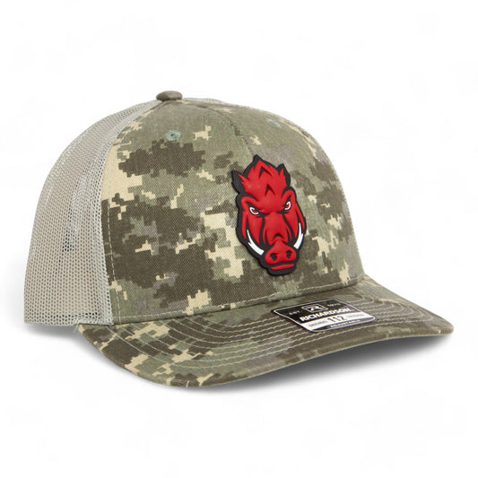 Arkansas Razorbacks Forward Facing Hog 3D Snapback Trucker Hat- Military Digital Camo