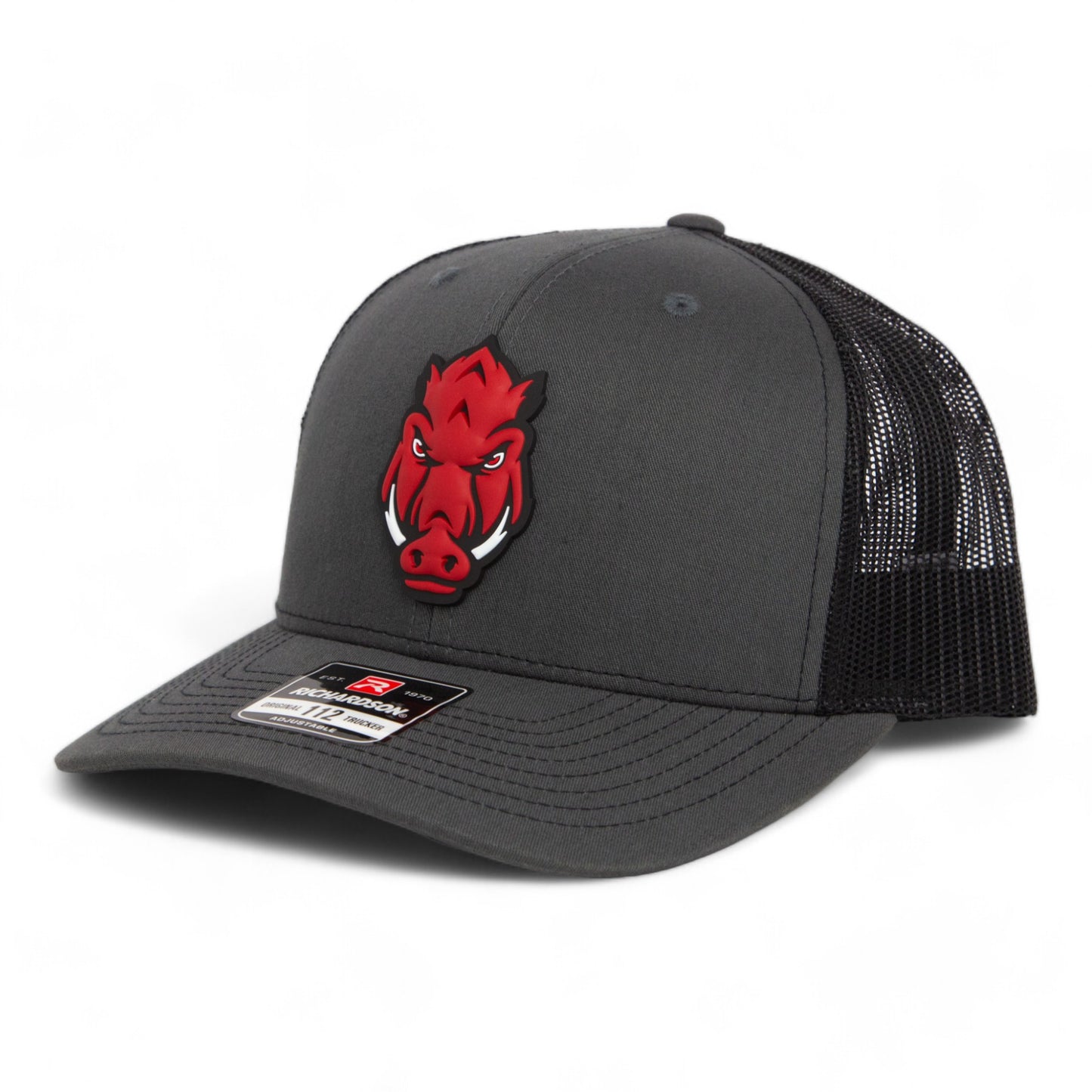 Arkansas Razorbacks Forward Facing Hog 3D Snapback Trucker Hat- Charcoal/ Black