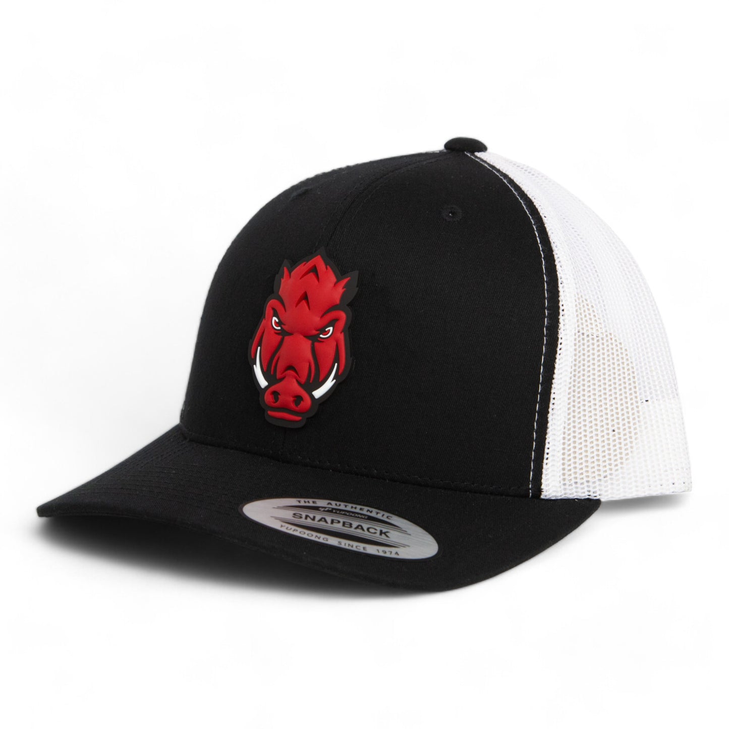 Arkansas Razorbacks Forward Facing Hog 3D YP Snapback Trucker Hat- Black/ White