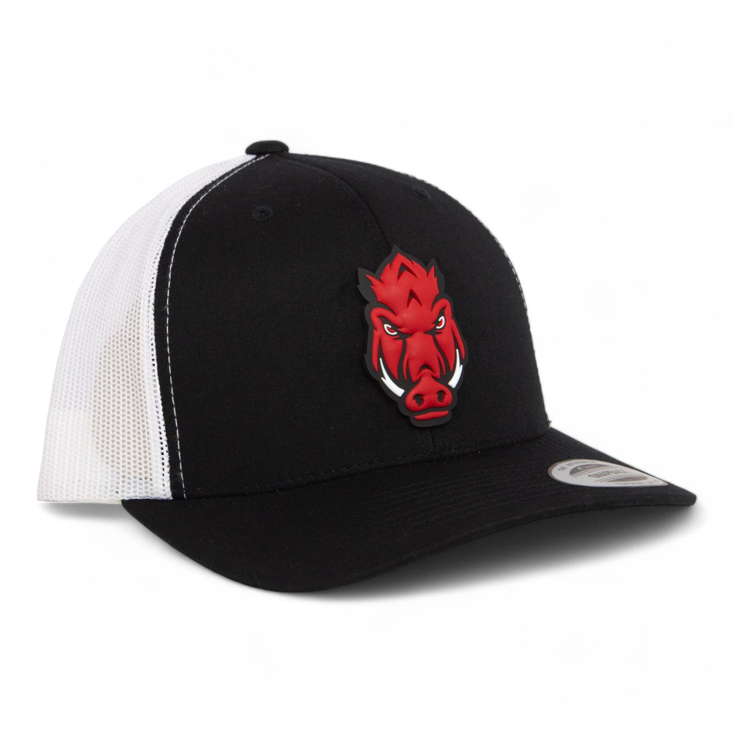 Arkansas Razorbacks Forward Facing Hog 3D YP Snapback Trucker Hat- Black/ White