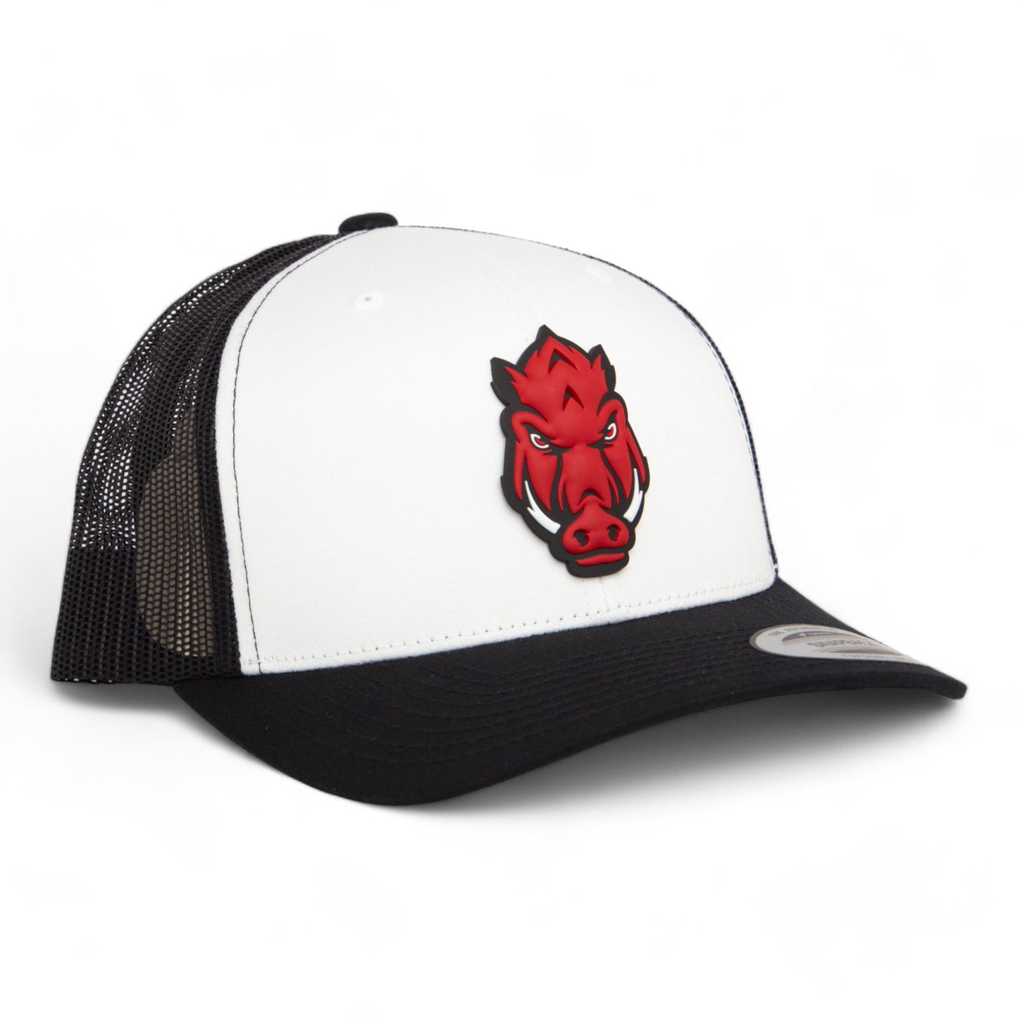 Arkansas Razorbacks Forward Facing Hog 3D YP Snapback Trucker Hat- White/ Black