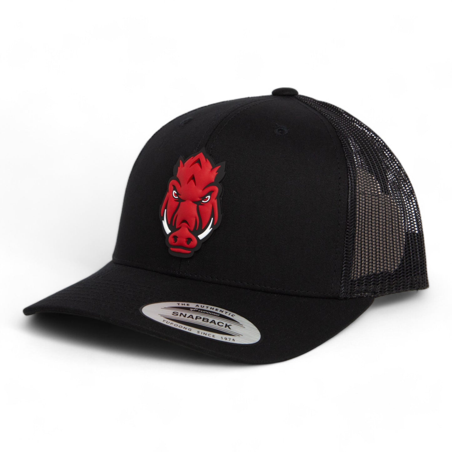 Arkansas Razorbacks Forward Facing Hog 3D YP Snapback Trucker Hat- Black