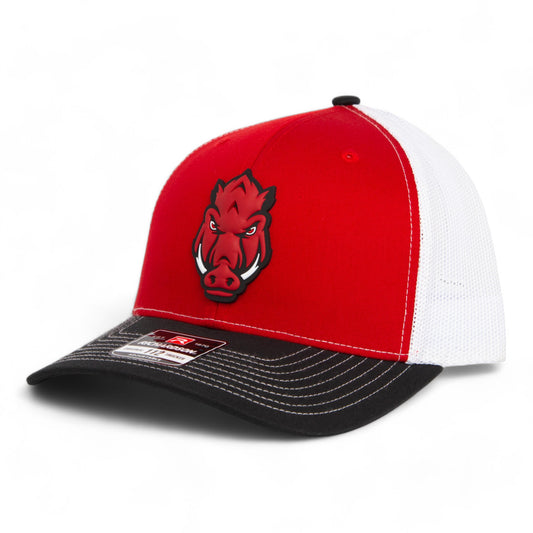 Arkansas Razorbacks Forward Facing Hog 3D Snapback Trucker Hat- Red/ White/ Black