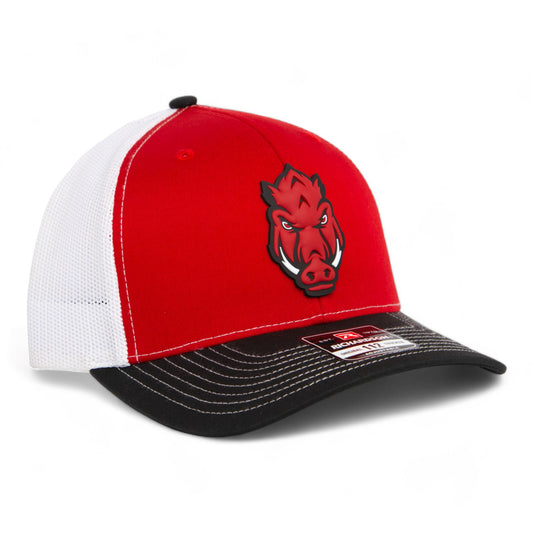 Arkansas Razorbacks Forward Facing Hog 3D Snapback Trucker Hat- Red/ White/ Black