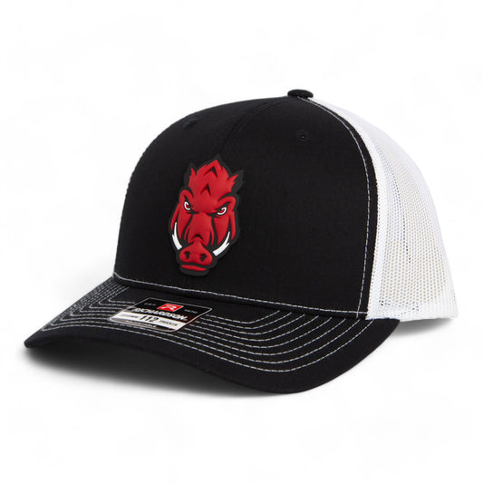 Arkansas Razorbacks Forward Facing Hog 3D Snapback Trucker Hat- Black/ White