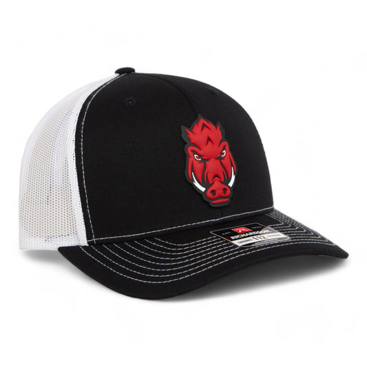 Arkansas Razorbacks Forward Facing Hog 3D Snapback Trucker Hat- Black/ White