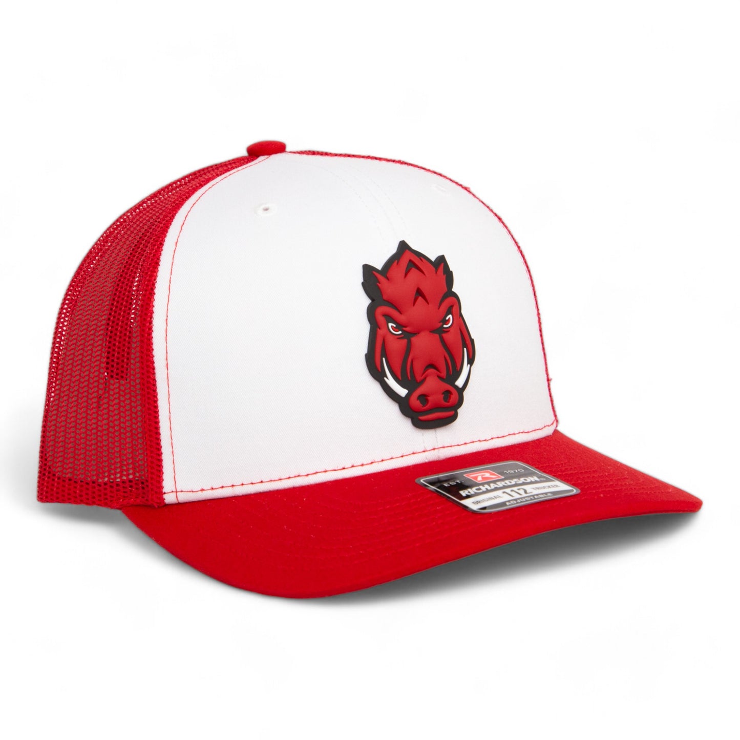 Arkansas Razorbacks Forward Facing Hog 3D Snapback Trucker Hat- White/ Red