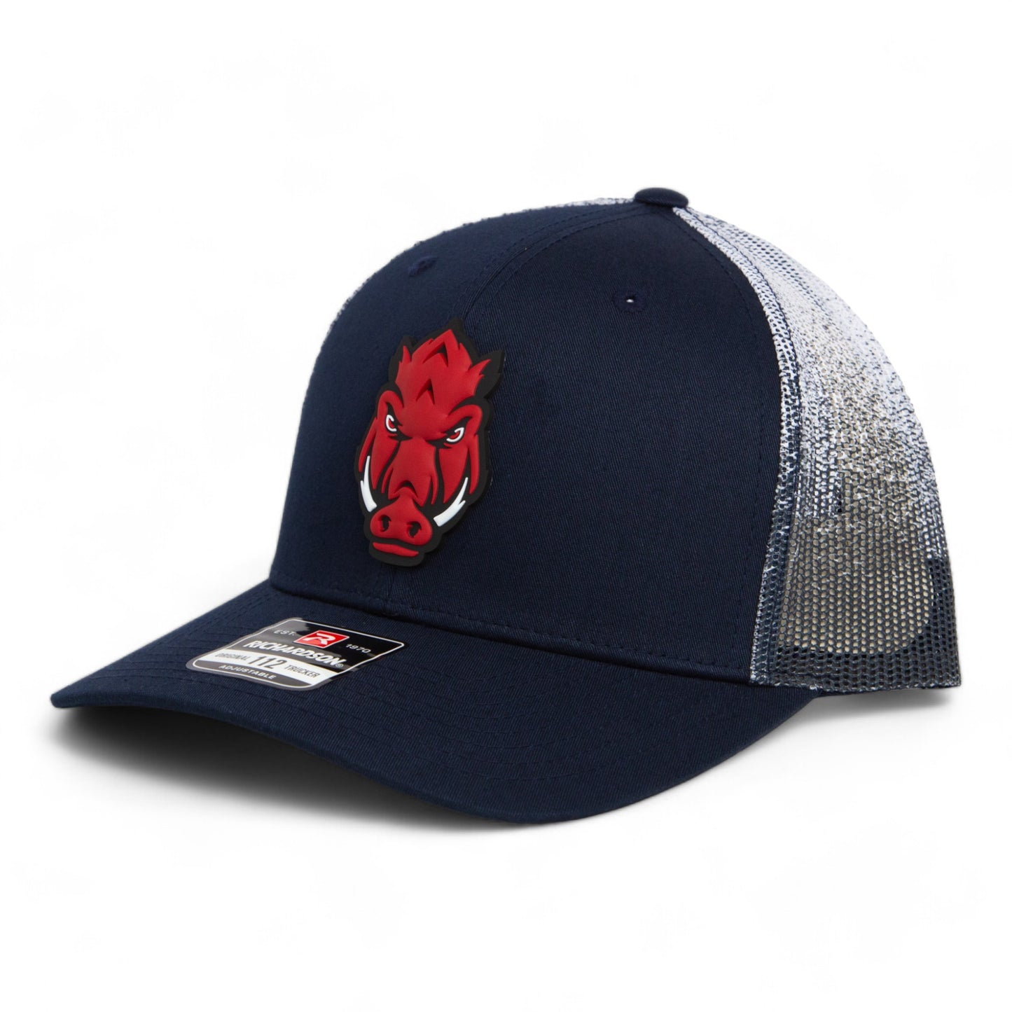 Arkansas Razorbacks Forward Facing Hog 3D Snapback Trucker Hat- Navy Fade