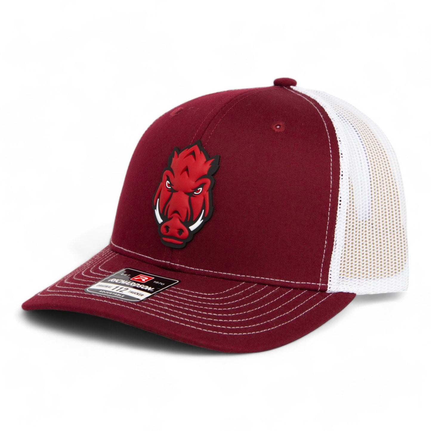 Arkansas Razorbacks Forward Facing Hog 3D Snapback Trucker Hat- Cardinal/ White