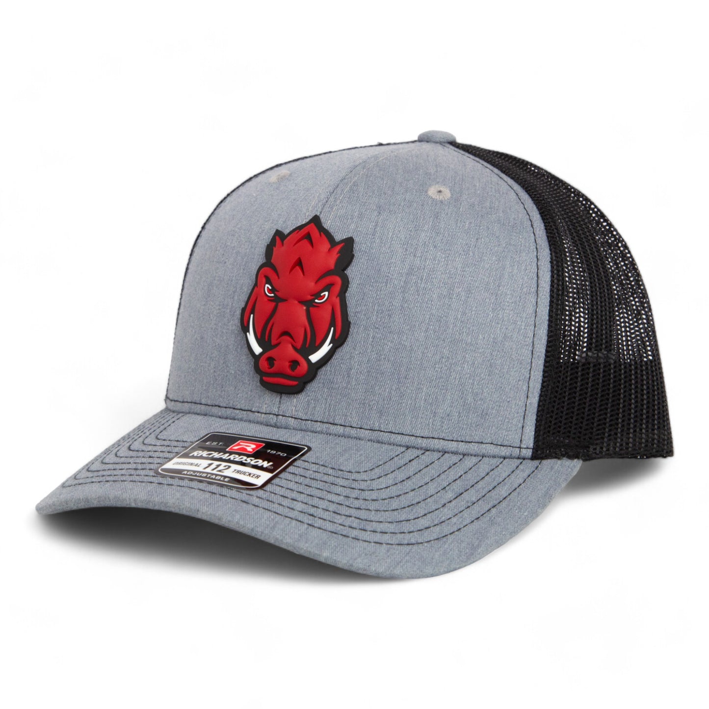 Arkansas Razorbacks Forward Facing Hog 3D Snapback Trucker Hat- Heather Grey/ Black