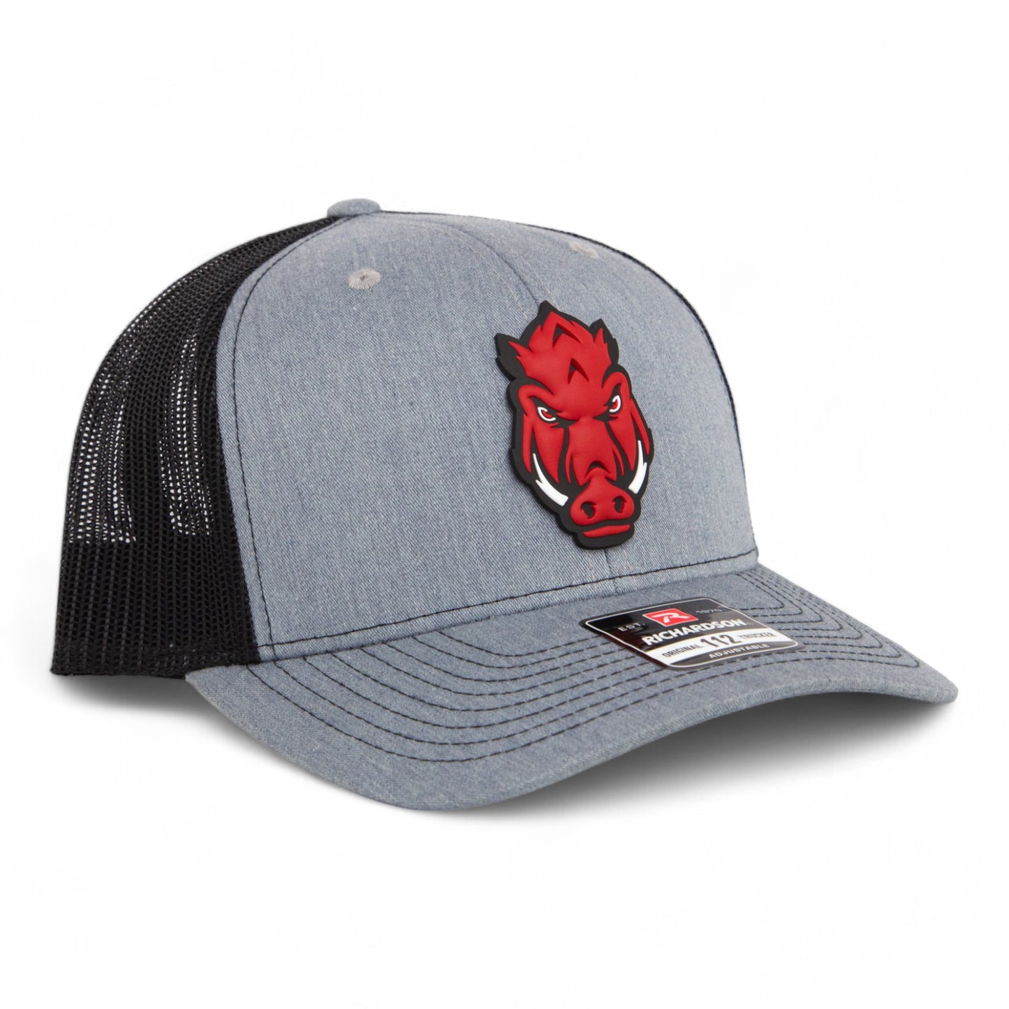 Arkansas Razorbacks Forward Facing Hog 3D Snapback Trucker Hat- Heather Grey/ Black