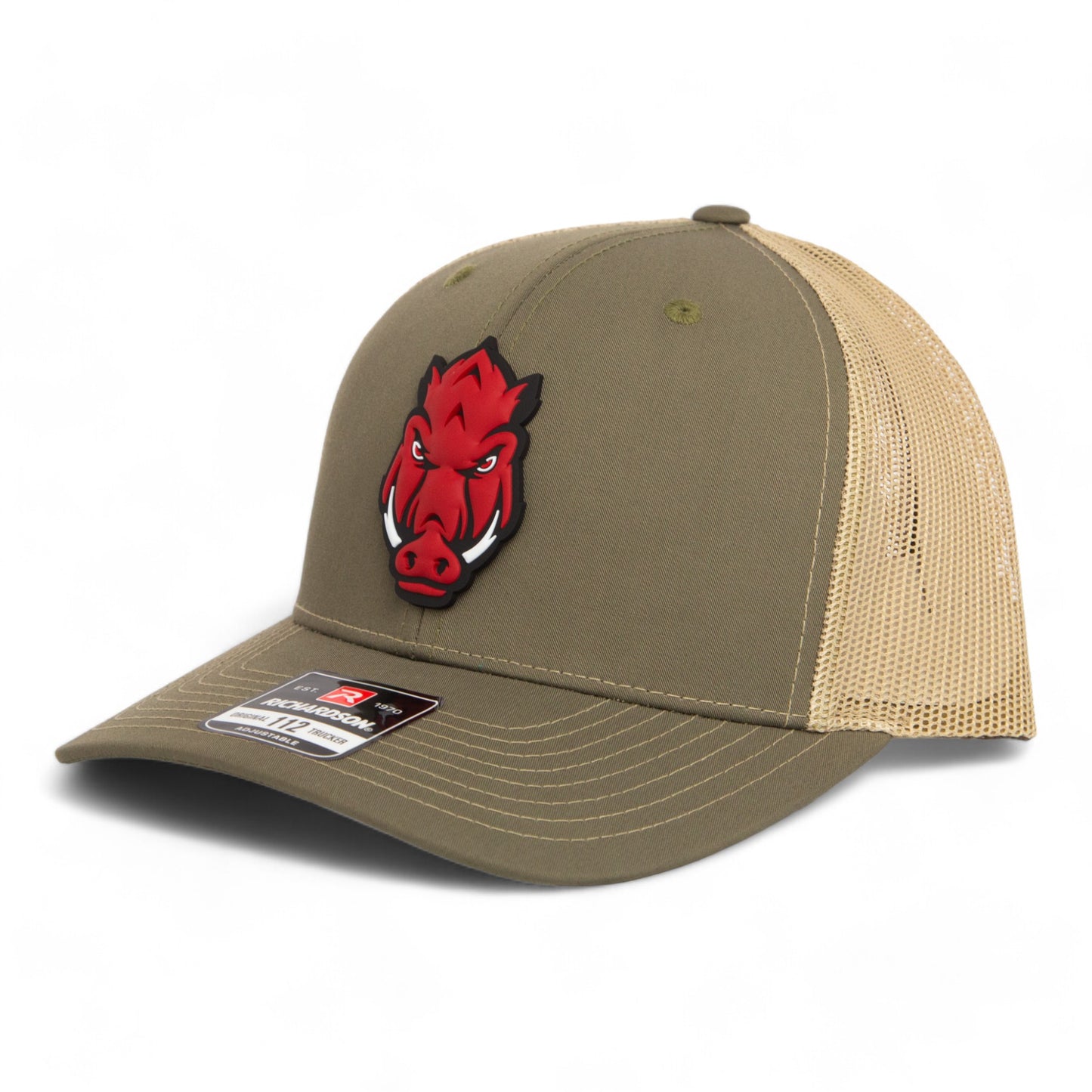 Arkansas Razorbacks Forward Facing Hog 3D Snapback Trucker Hat- Loden/ Tan