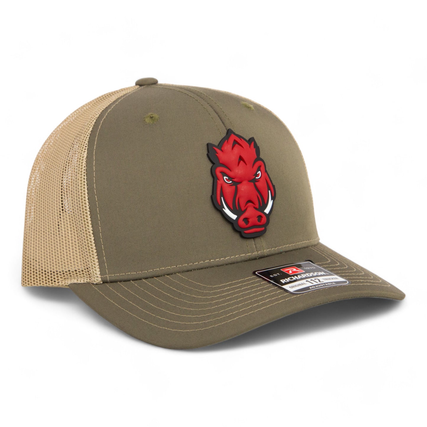 Arkansas Razorbacks Forward Facing Hog 3D Snapback Trucker Hat- Loden/ Tan