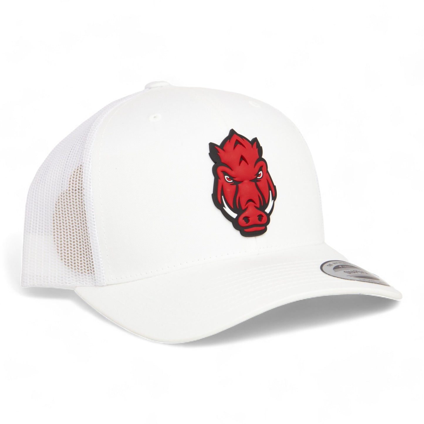 Arkansas Razorbacks Forward Facing Hog 3D YP Snapback Trucker Hat- White