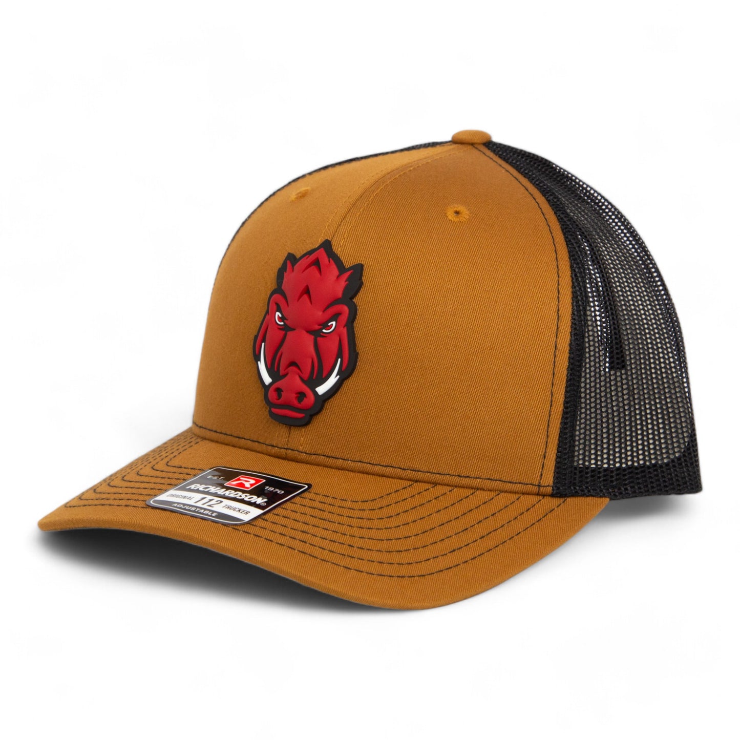 Arkansas Razorbacks Forward Facing Hog 3D Snapback Trucker Hat- Caramel/ Black