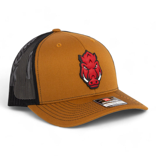 Arkansas Razorbacks Forward Facing Hog 3D Snapback Trucker Hat- Caramel/ Black