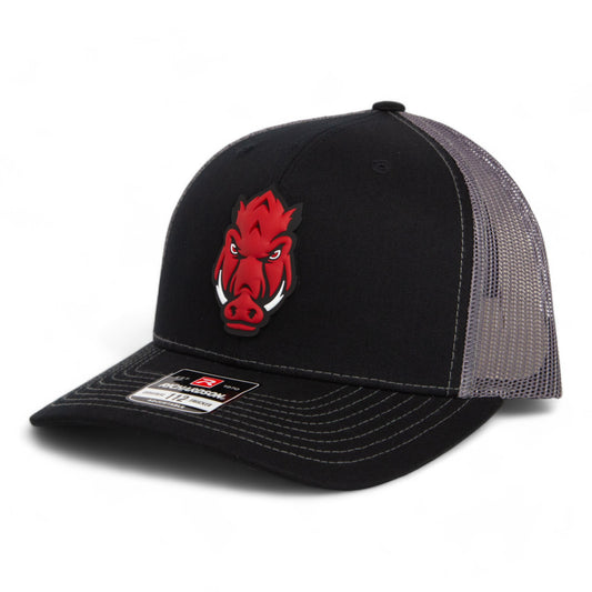 Arkansas Razorbacks Forward Facing Hog 3D Snapback Trucker Hat- Black/ Charcoal