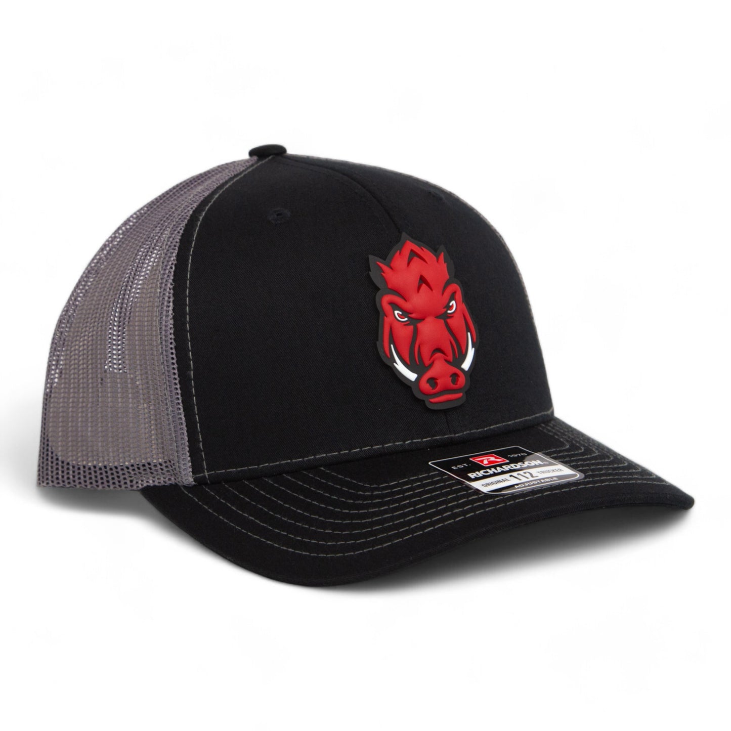 Arkansas Razorbacks Forward Facing Hog 3D Snapback Trucker Hat- Black/ Charcoal