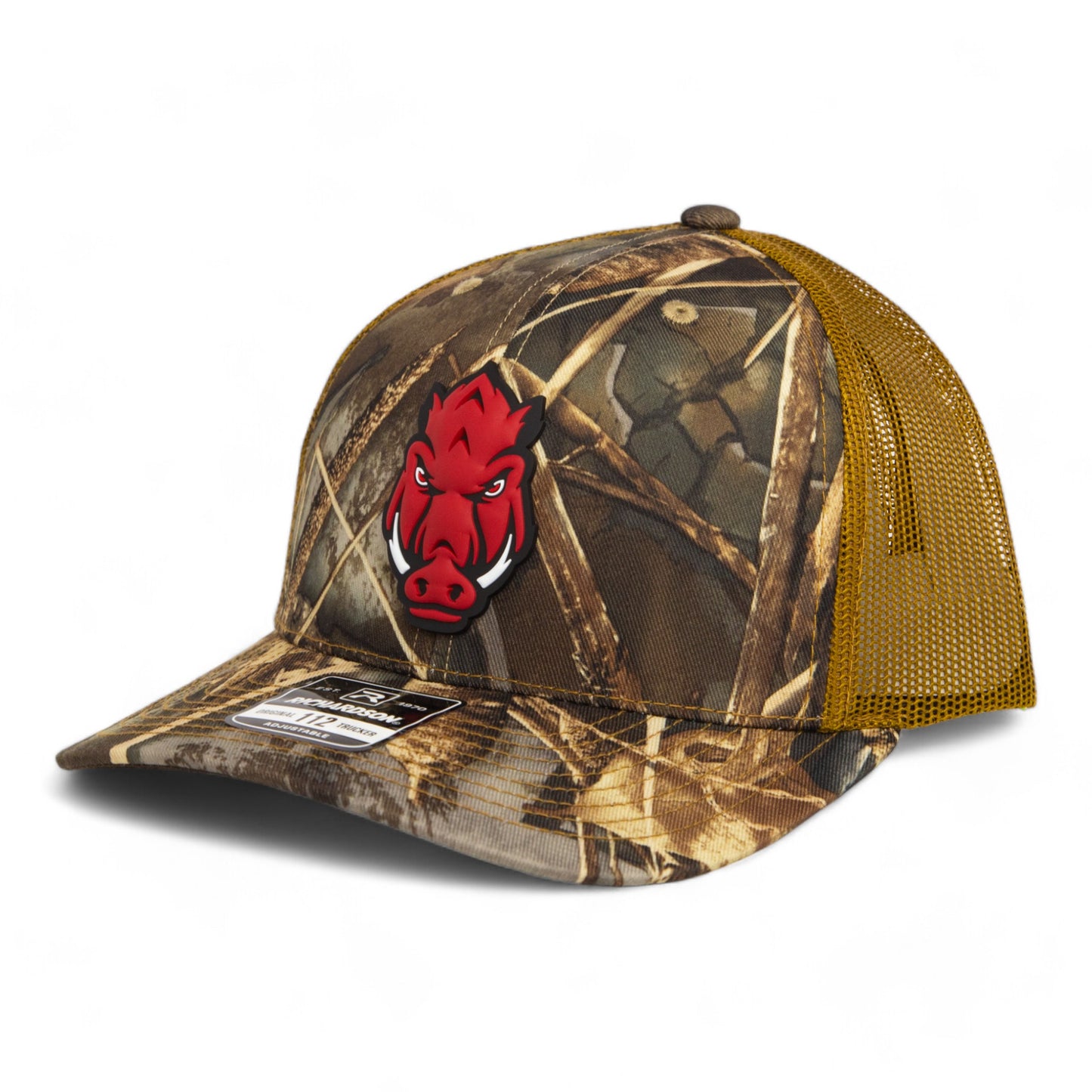 Arkansas Razorbacks Forward Facing Hog 3D Snapback Trucker Hat- Realtree Max 7/ Buck