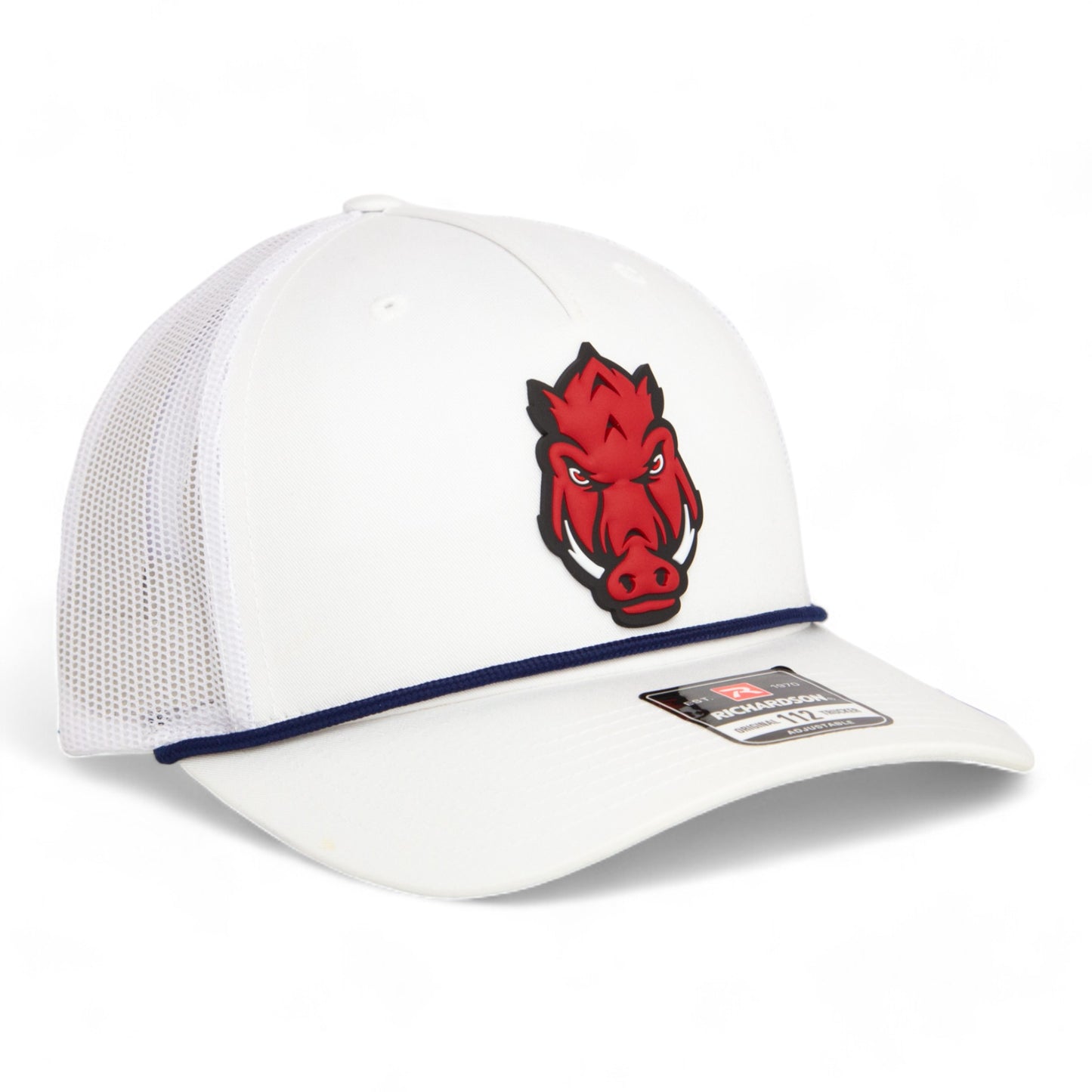 Arkansas Razorbacks Forward Facing Hog 3D Snapback Trucker Rope Hat- Navy/ White