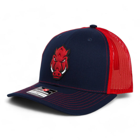 Arkansas Razorbacks Forward Facing Hog 3D Snapback Trucker Hat- Navy/ Red