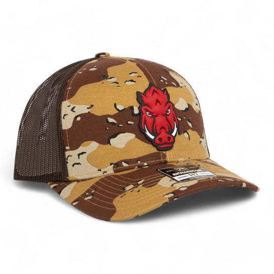 Arkansas Razorbacks Forward Facing Hog 3D Snapback Trucker Hat- Desert Camo/ Brown