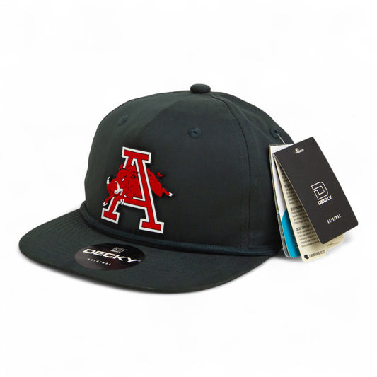 Arkansas Razorbacks Jumping Hog 3D Classic Rope Hat- Charcoal