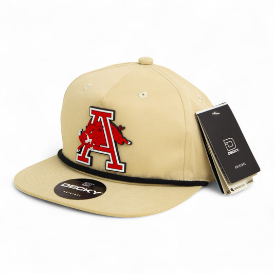 Arkansas Razorbacks Jumping Hog 3D Classic Rope Hat- Birch/ Black