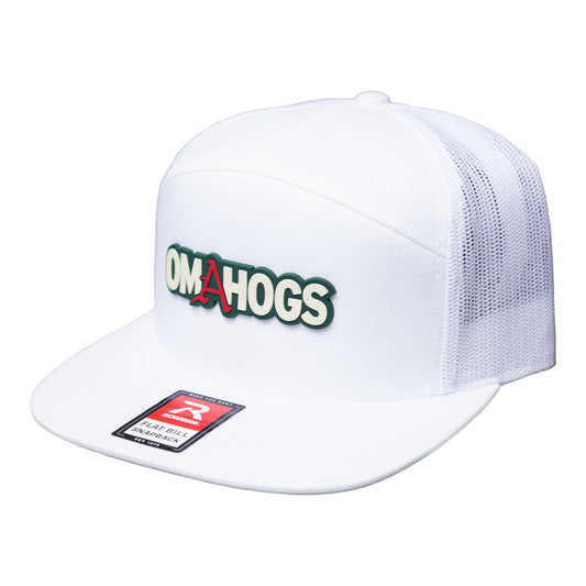 Arkansas Razorbacks OMAHOGS 3D Snapback Seven-Panel Trucker Hat- White