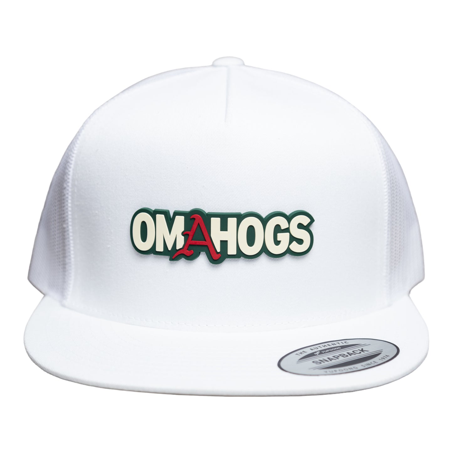 Arkansas Razorbacks OMAHOGS YP Snapback Flat Bill Trucker Hat- White