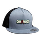 Arkansas Razorbacks OMAHOGS YP Snapback Flat Bill Trucker Hat- Heather Grey/ Black