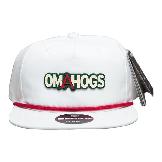 Arkansas Razorbacks OMAHOGS 3D Classic Rope Hat- White/ Red