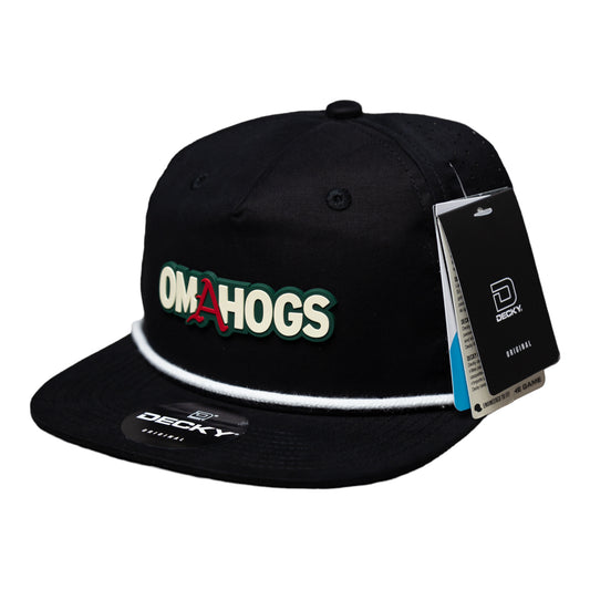 Arkansas Razorbacks OMAHOGS 3D Perforated Rope Hat- Black/ White