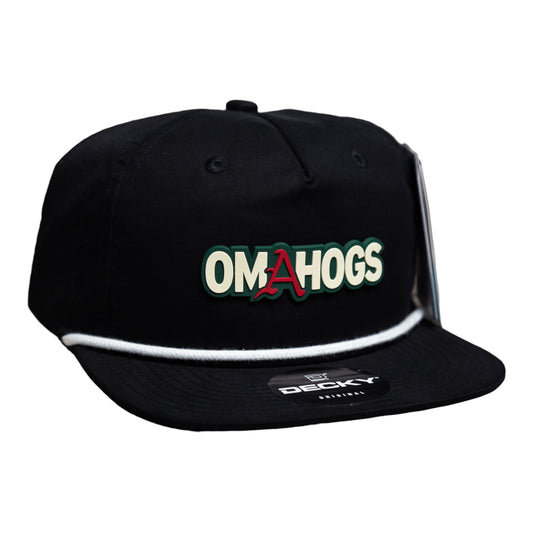Arkansas Razorbacks OMAHOGS 3D Perforated Rope Hat- Black/ White