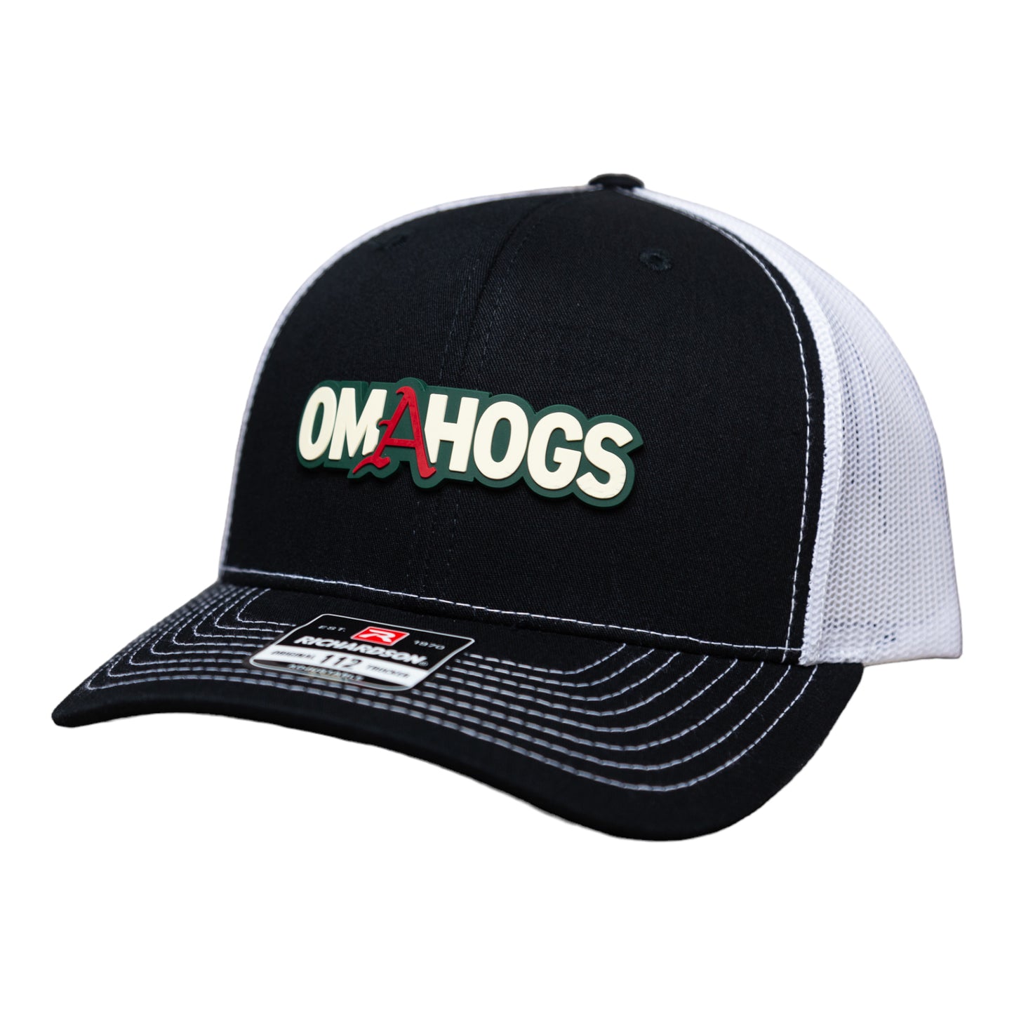 Arkansas Razorbacks OMAHOGS 3D Snapback Trucker Hat- Black/ White