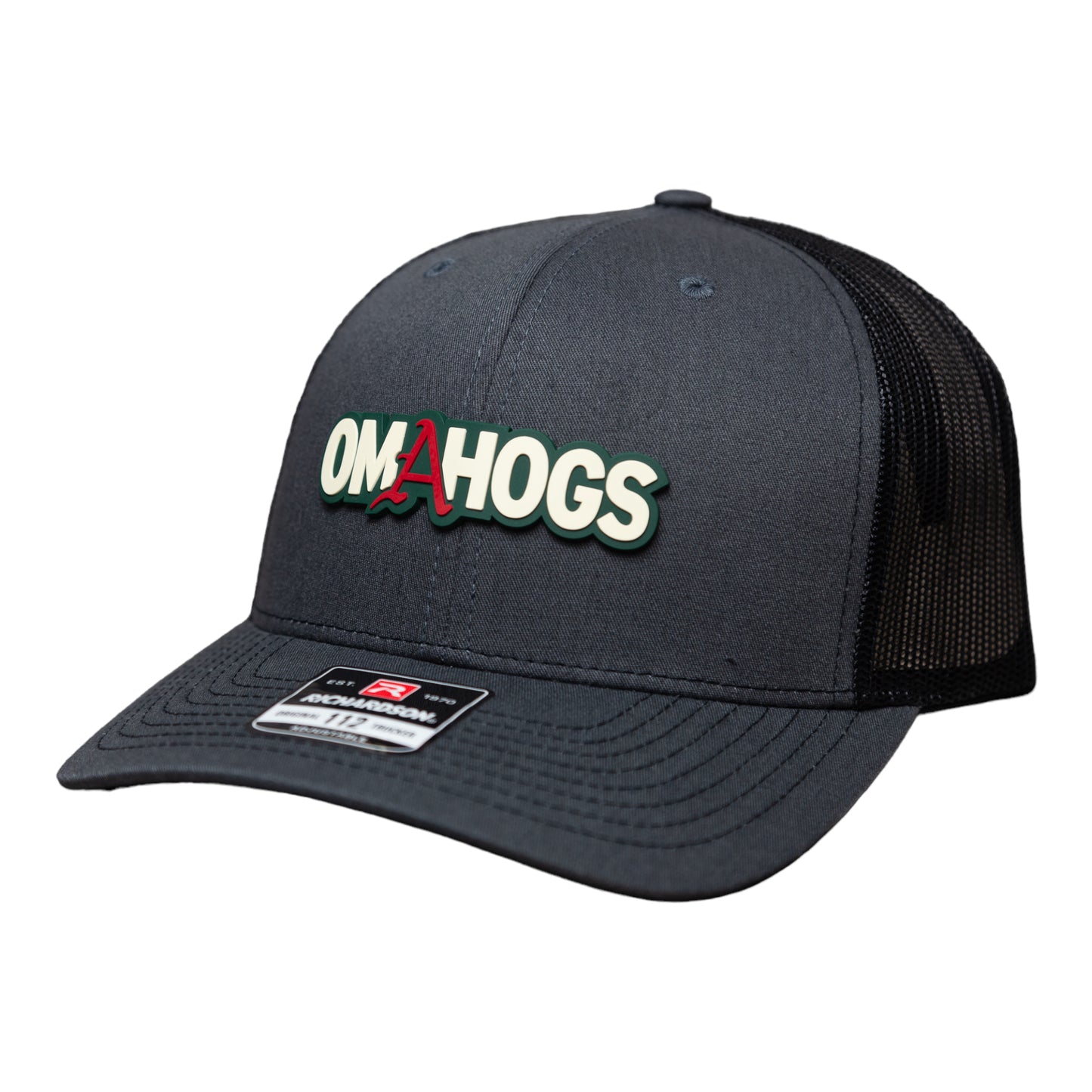 Arkansas Razorbacks OMAHOGS 3D Snapback Trucker Hat- Charcoal/ Black
