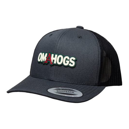 Arkansas Razorbacks OMAHOGS 3D YP Snapback Trucker Hat- Charcoal/ Black