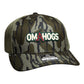 Arkansas Razorbacks OMAHOGS 3D Snapback Trucker Hat- Mossy Oak Bottomland/ Loden