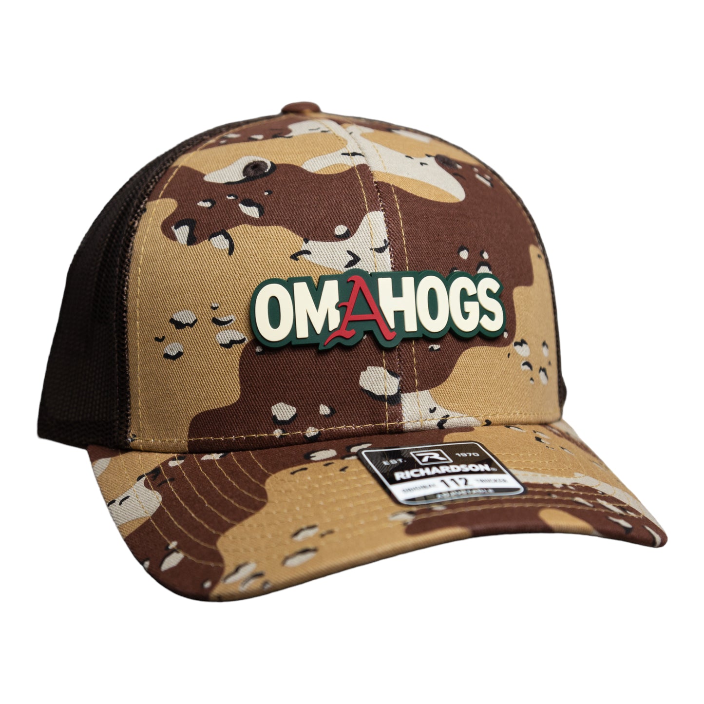 Arkansas Razorbacks OMAHOGS 3D Snapback Trucker Hat- Desert Camo/ Brown