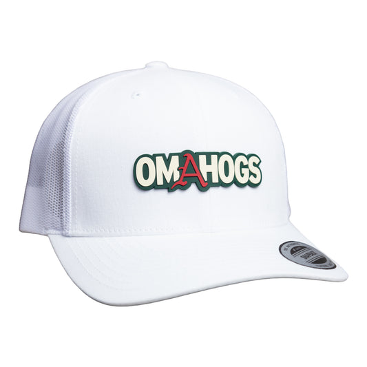Arkansas Razorbacks OMAHOGS 3D YP Snapback Trucker Hat- White