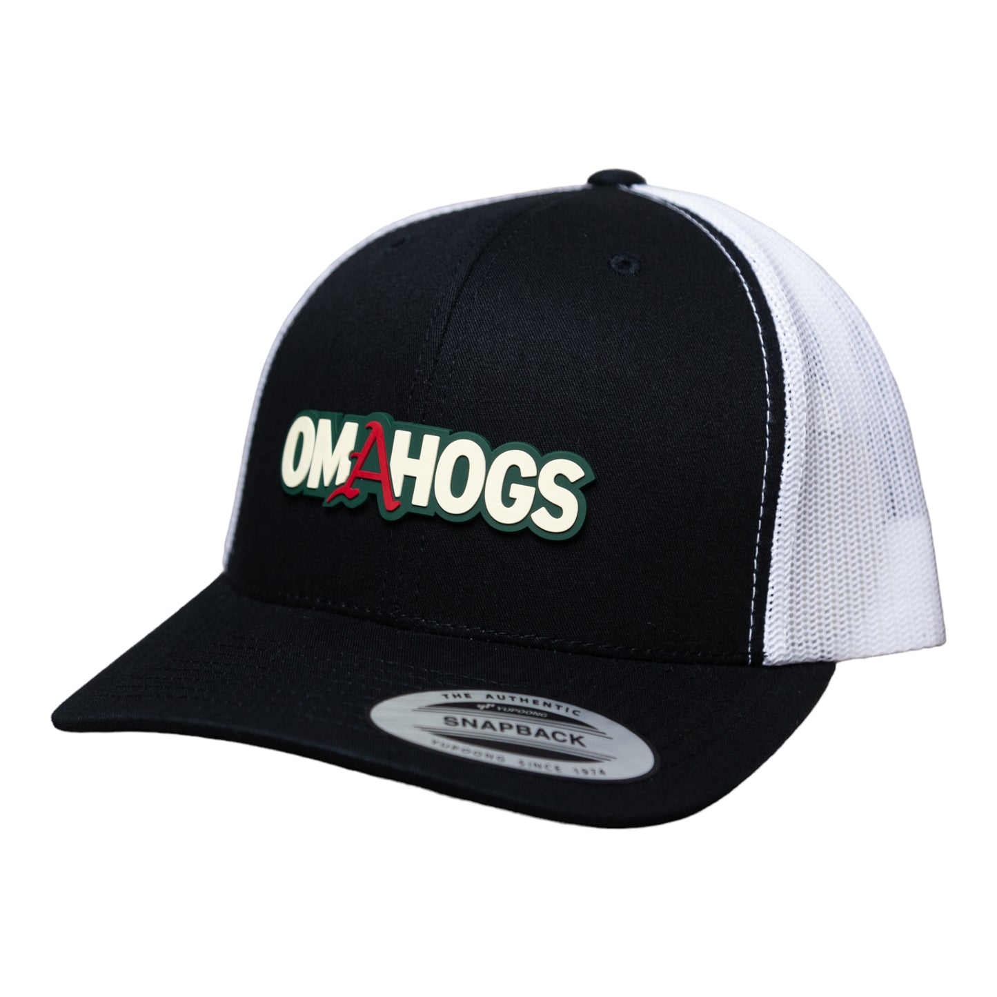 Arkansas Razorbacks OMAHOGS 3D YP Snapback Trucker Hat- Black/ White