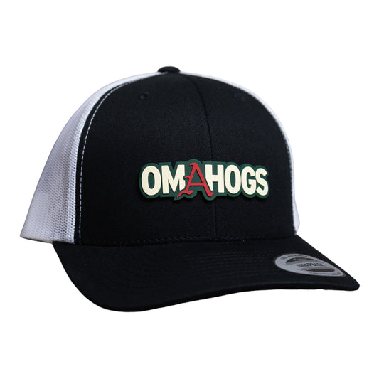 Arkansas Razorbacks OMAHOGS 3D YP Snapback Trucker Hat- Black/ White