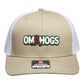 Arkansas Razorbacks OMAHOGS 3D Snapback Trucker Hat- Tan/ White