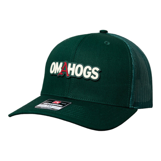 Arkansas Razorbacks OMAHOGS 3D Snapback Trucker Hat- Dark Green
