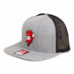 Arkansas Razorbacks Pitching Ribby 3D Wool Blend Flat Bill Hat- Heather Grey/ Black