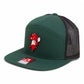 Arkansas Razorbacks Pitching Ribby 3D Snapback Seven-Panel Flat Bill Trucker Hat- Dark Green/ Black